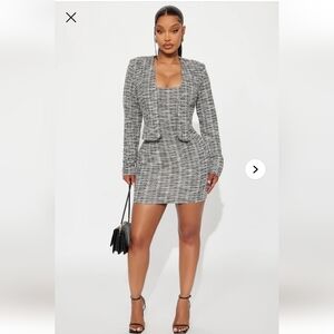 Tweed Two-Piece Mini Dress Set